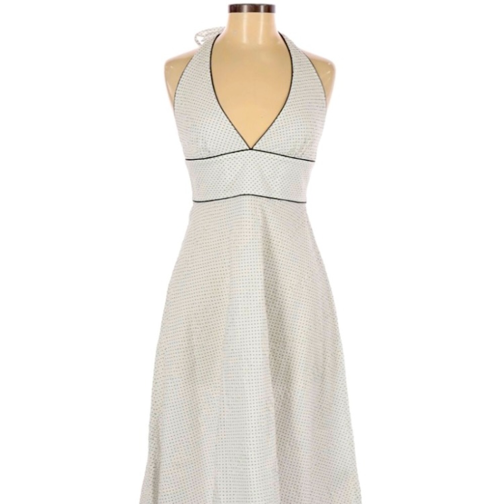 J.Crew white polka dot halter dress